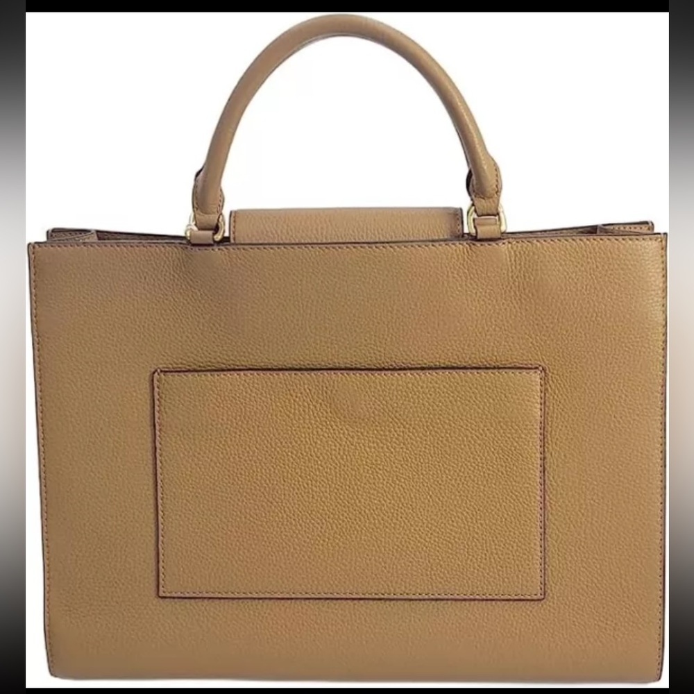 TORY BURCH 138773 BRITTEN TAN WITH GOLD HARDWARE WOMENS LARGE TOTE BAG - Picture 4 of 6